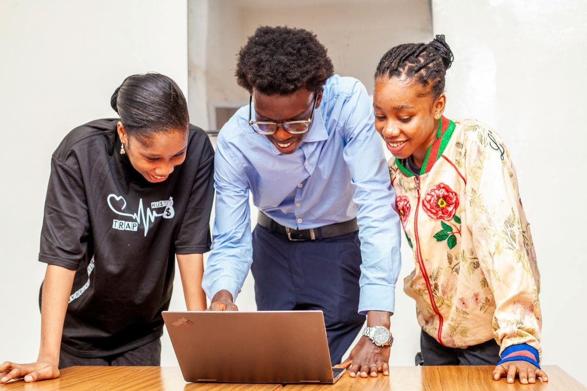 Nobleserve team members in discussion